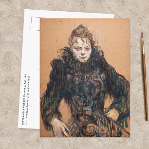 Postal Toulouse-Lautrec - Mujer con un boa negro