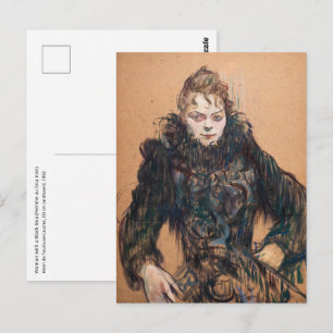 Postal Toulouse-Lautrec - Mujer con un boa negro
