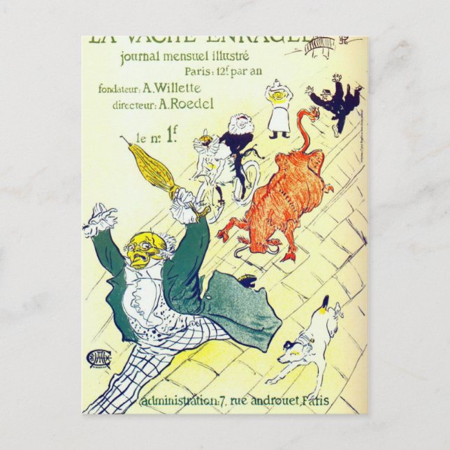 Postal Toulouse Lautrec Poster Art (Anverso)