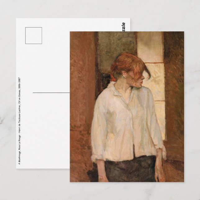 Postal Toulouse-Lautrec - Un Montrouge, Rosa La Rouge (Anverso / Reverso)