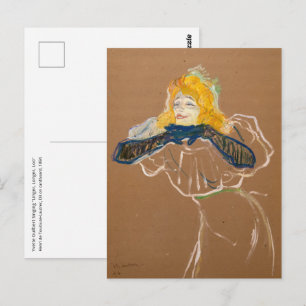 Postal Toulouse-Lautrec - Yvette Guilbert Cantando
