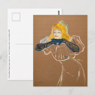 Postal Toulouse-Lautrec - Yvette Guilbert Cantando