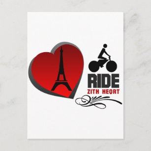 Postal Tour De France Paris Heart