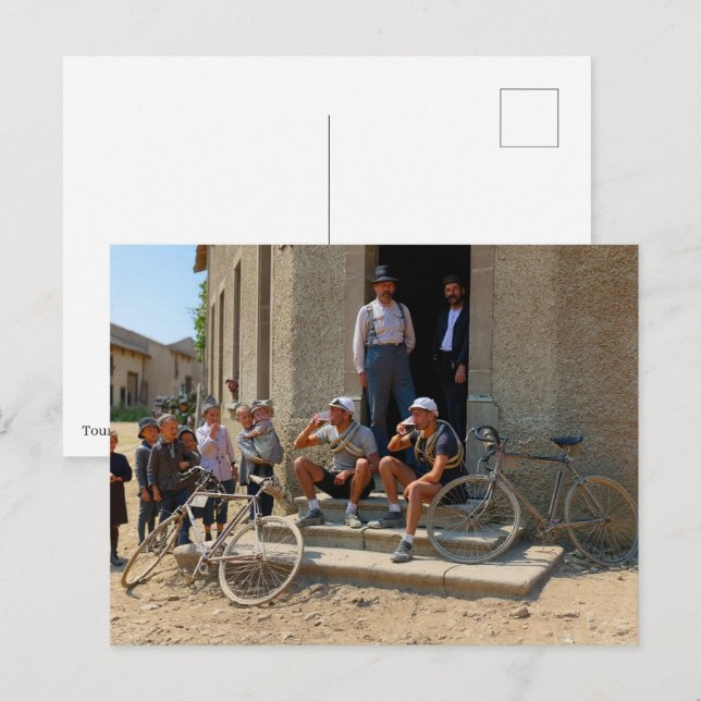 Postal Tour de Francia 1921 tras el escenario de la cerve (Anverso / Reverso)