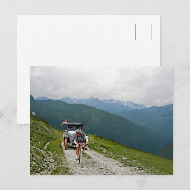 Postal Tour de Francia 1925 Desconocido Rider Col d'Aubis (Anverso / Reverso)