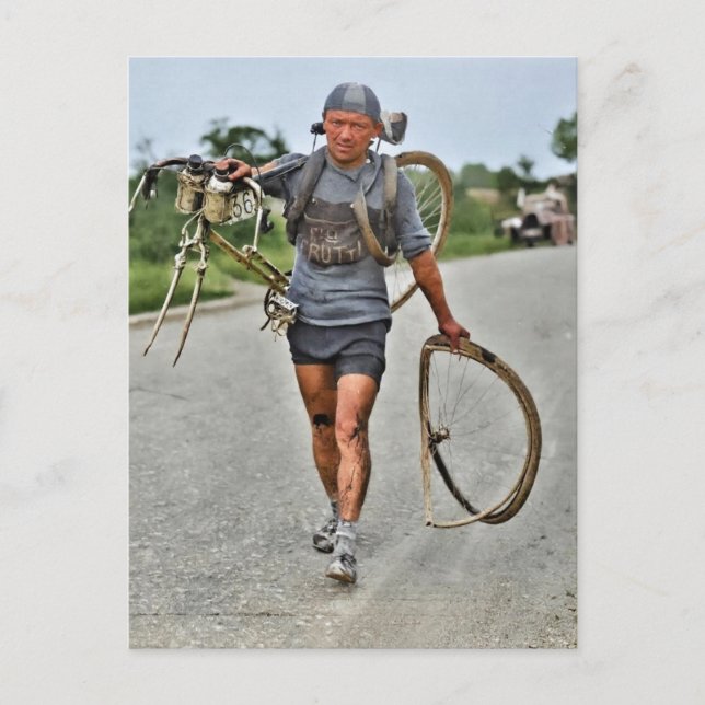 Postal Tour de Francia 1928 Fase 7 Giusto Cerutti italian (Anverso)