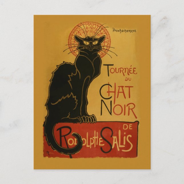Postal Tournee de Chat Noir Gato Negro (Anverso)