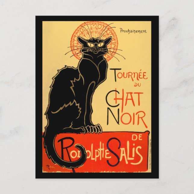 Postal Tournée du Chat Noir de Rodolphe Salis con fronter (Anverso)