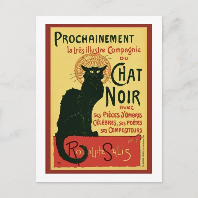 Postal Tournée du Chat Noir, Theophile Steinlen (Anverso)