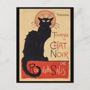 Postal Tournee du Chat Noir Vintage Black Cat Art Nouveau