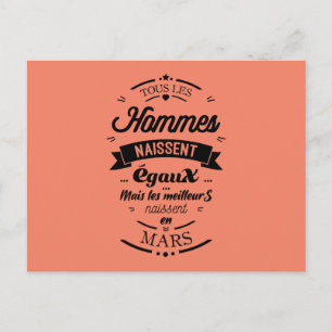 Postal Tous les hommes naissent égaux - Mars