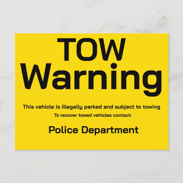 Postal Tow warning (Anverso)