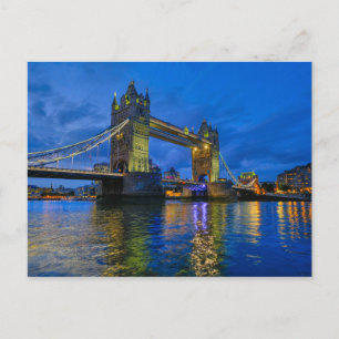 Postal Tower Bridge al atardecer, London UK Postcard
