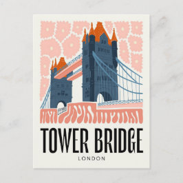 Postal Tower Bridge London abstracto viaje arte floral