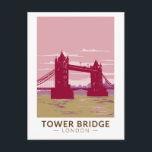 Postal Tower Bridge London Travel Art Vintage<br><div class="desc">Obra vectorial Tower Bridge. Tower Bridge es un puente móvil que atraviesa el río Támesis. Es un icono londinense con ingeniería victoriana y modernas pasarelas de vidrio.</div>
