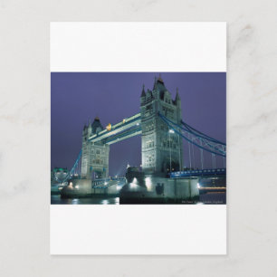 Postal Tower Bridge por la noche, Londres, Inglaterra