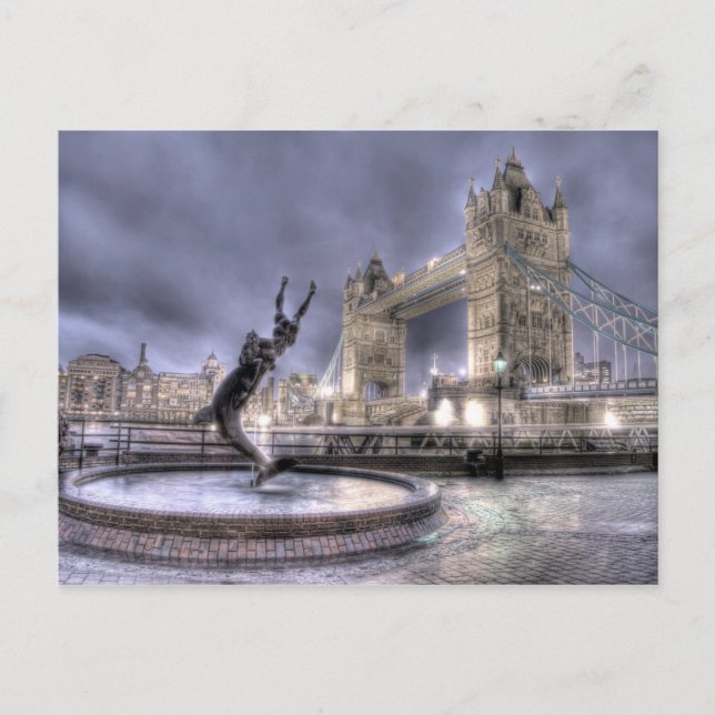 Postal Tower Bridge y Fountain, Londres (Anverso)