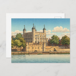 Postal Tower of London Japanese Woodblock Print