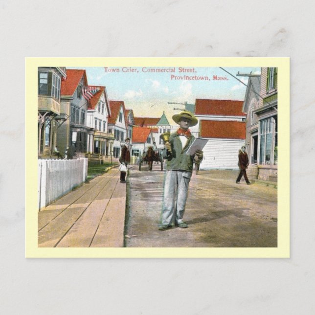 Postal Town Crier Commercial St, Provincetown, Vintage (Anverso)