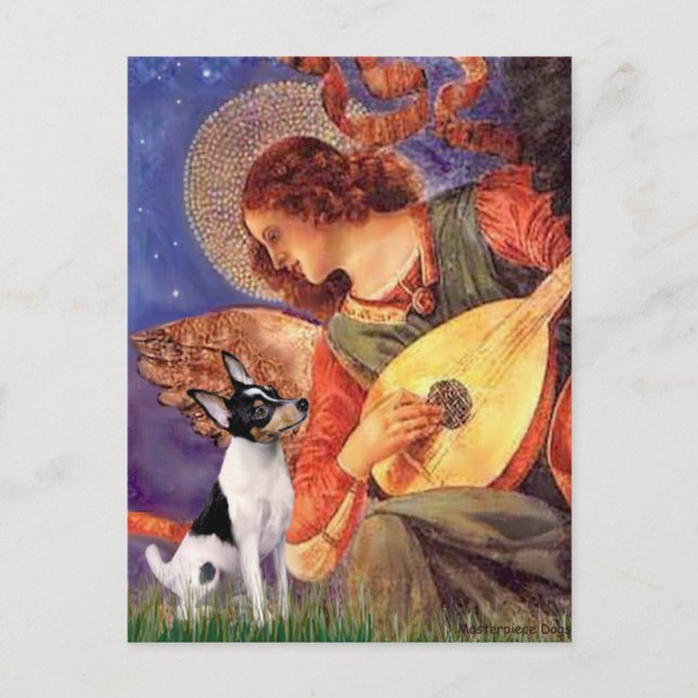 Postal Toy Fox Terrier - Mandolin Angel (Anverso)