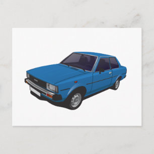 Postal Toyota Corolla DX KE70 azul de 2 puertas