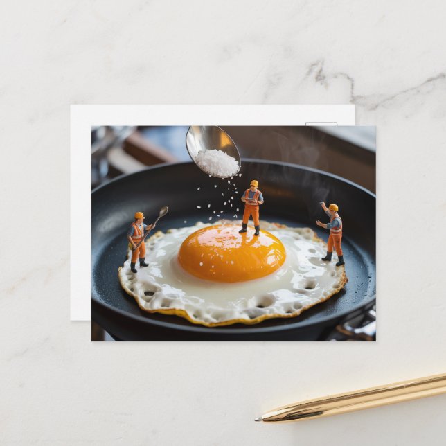 Postal Trabajador de construcción divertida arreglando hu (Anverso/Reverso In Situ)