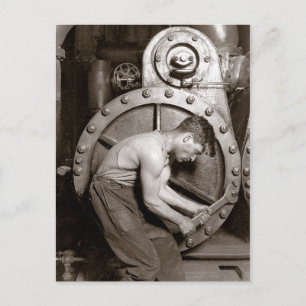 Postal Trabajador de la central eléctrica, 1920