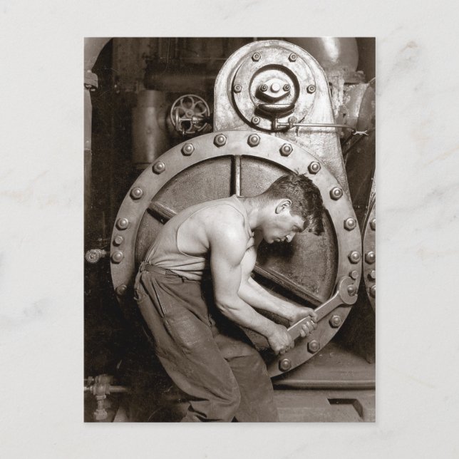 Postal Trabajador de la central eléctrica, 1920 (Anverso)
