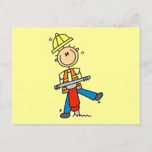 Postal Trabajador de la construcción con martillo neumáti