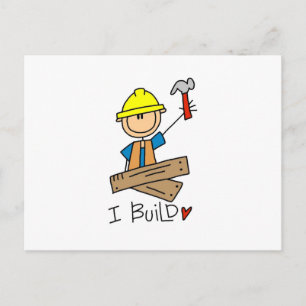 Postal Trabajador de la Construcción I Construyo Camiseta