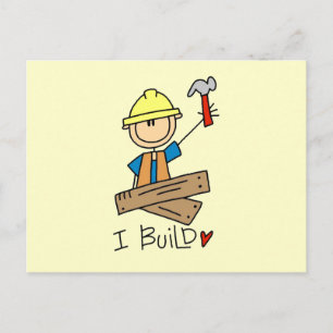Postal Trabajador de la Construcción I Construyo Camiseta