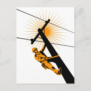 Postal Trabajador eléctrico de Power Lineman