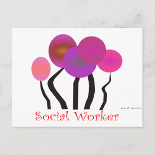 Postal Trabajador social Artsy Tree Design Gips