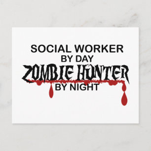 Postal Trabajador social Zombie Hunter
