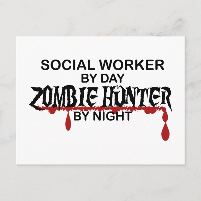 Postal Trabajador social Zombie Hunter (Anverso)