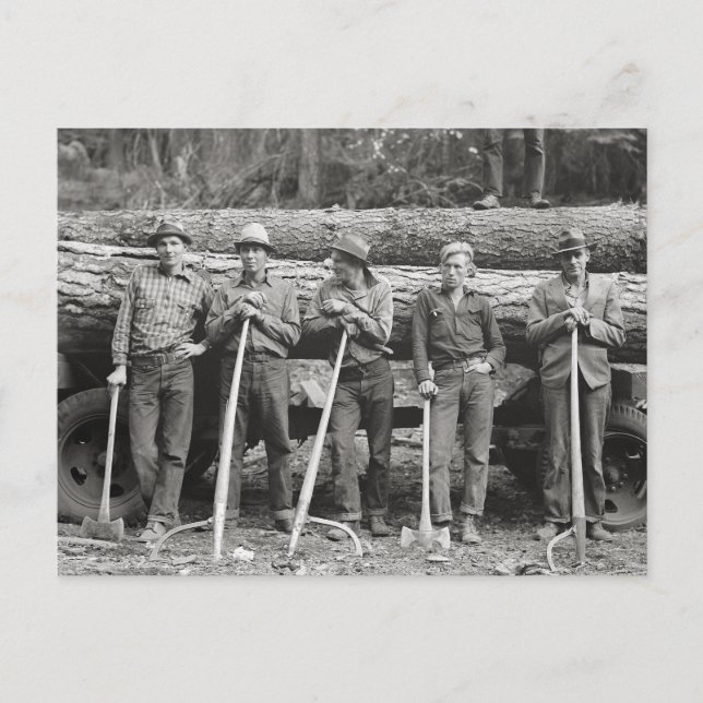 Postal Trabajadores de aserradero de Idaho, 1939 (Anverso)