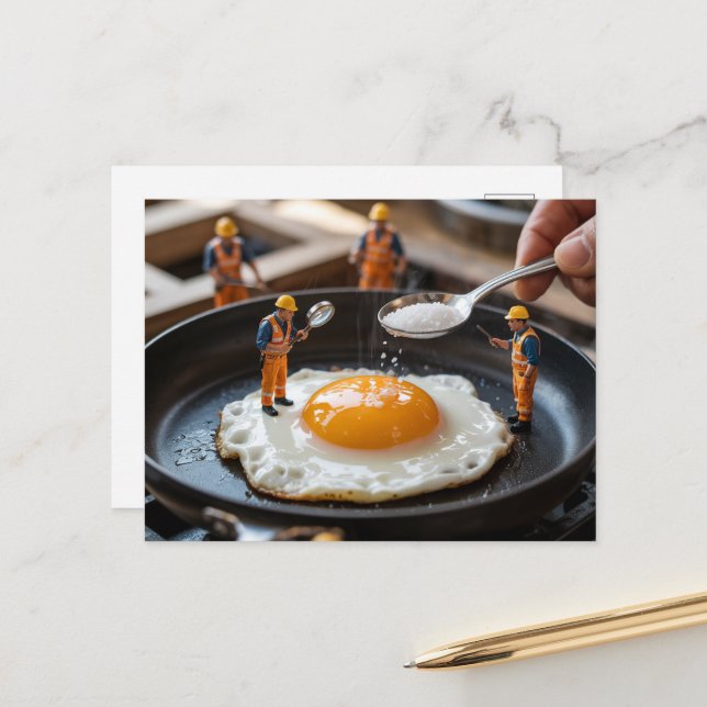 Postal Trabajadores de construcción divertidos arreglan h (Anverso/Reverso In Situ)