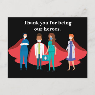 Postal Trabajadores de la salud Médica Enfermera Hero Gra