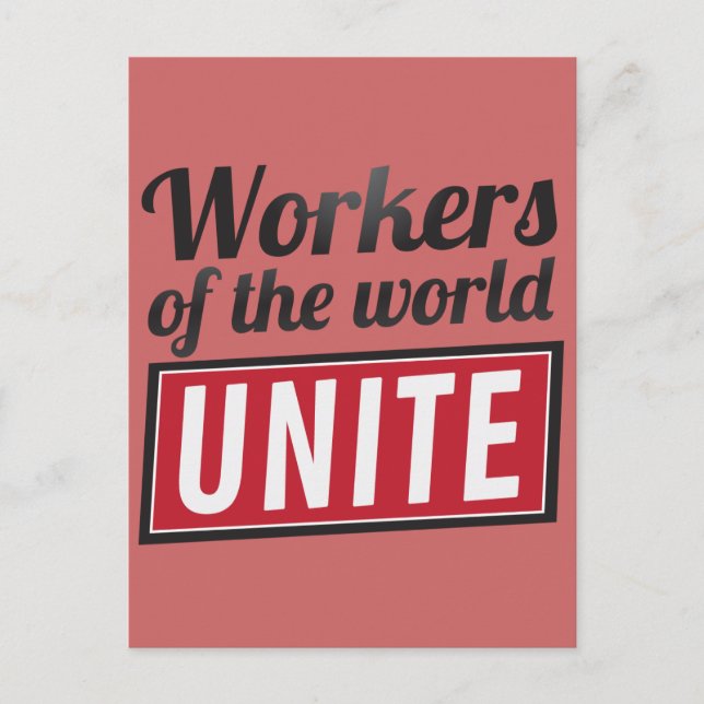 Postal Trabajadores del mundo UNITE (Anverso)