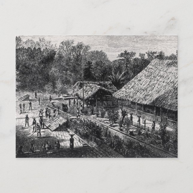 Postal Trabajadores en una plantación de café (Anverso)