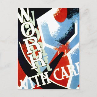 Postal Trabajar con cuidado