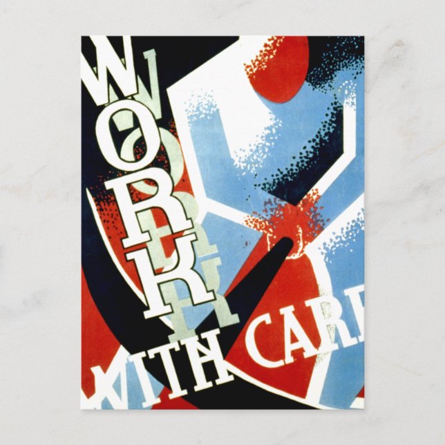 Postal Trabajar con cuidado (Anverso)