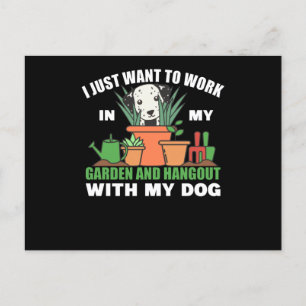 Postal Trabajar En El Jardín Y Salir Con El Perro