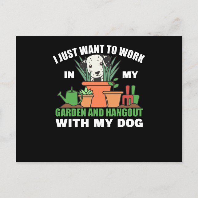 Postal Trabajar En El Jardín Y Salir Con El Perro (Anverso)