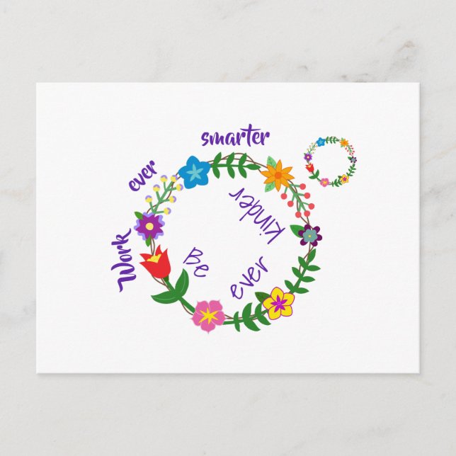 Postal Trabajar más inteligente, ser más amable (© Mira) (Anverso)