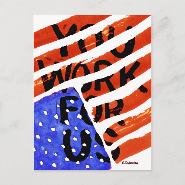 Postal Trabajas Para Nosotros (Anverso)