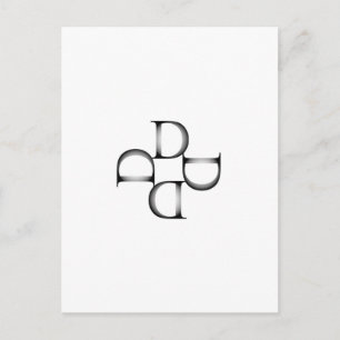 Postal trabajo artístico con D