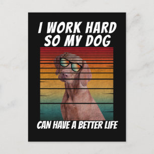 Postal trabajo duro para que mi perro pueda tener una mej