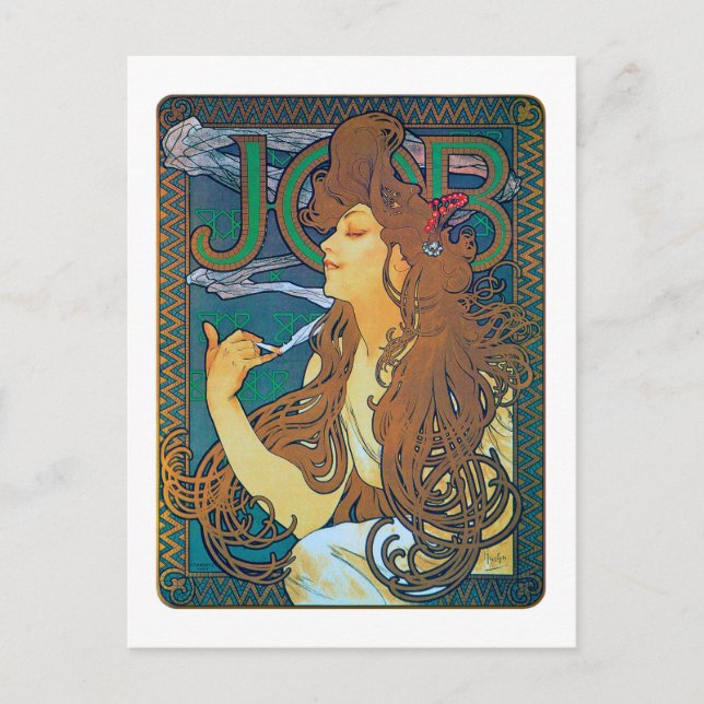 Postal TRABAJO, Mucha (Anverso)