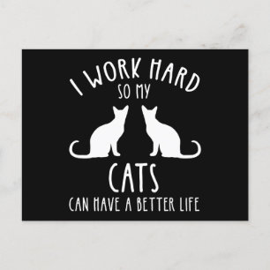 Postal Trabajo Mucho Para Que Mis Gatos Puedan Tener Una